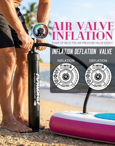FunWater قابل للنفخ 10'6×33×6" خفيف للغاية (17.6 رطل) SUP لجميع مستويات المهارة، كل شيء متضمن مع لوح التجديف الوقوف، والمجاديف العائمة Adj، والمضخة، وحقيبة ظهر السفر ISUP، والمقود، وحقيبة مقاومة للماء in Kuwait