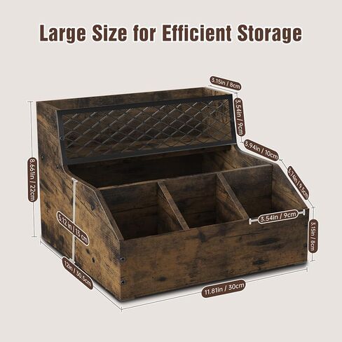 منظم محطة القهوة للمنضدة، منظم بار القهوة الخشبي، تخزين بهارات الشاي للقرون والشراب والأكواب والنمام والشاي وسطح مكتب المطبخ، بني in Kuwait