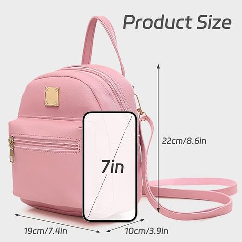 Women Backpack, PU Women's Fashion Backpacks, Backpack Purse with Detachable Shoulder Strap, Mini Daypack Bag for Travel(Black) in Saudi Arabia