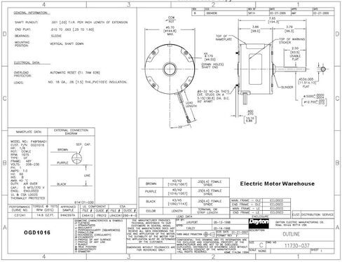 محرك، PSC، 1/6 حصان، 1075، 208-230 فولت، 48Y، TEAO in Saudi Arabia