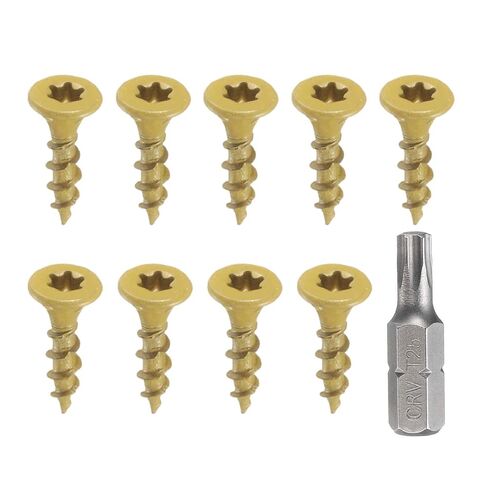 HARFINGTON 50pcs Deck Screws #8 x 3/4" Torx Exterior Wood Screws Rust Resistant Epoxy Coating Outdoor Decking Screw with T25 Star Drive Bit, Screws for Decks Fences Machinery Ship in Saudi Arabia