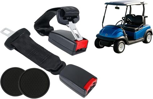 عبوتان من مقعد عربة الجولف القابل للسحب، مناسب عالميًا لـ EZGO، Yamaha، Club Car، UTV & Go Kart، مجموعة أحزمة أمان سوداء قابلة للتعديل (متوافقة مع المقعد الأمامي/الخلفي، لا تتضمن دعامة) in Saudi Arabia