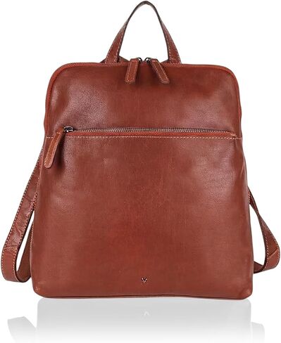 Genuine Leather Backpack for Women - 12.5 Inch with Adjustable Shoulder Strap - Stylish and Durable (Tan) in Kuwait