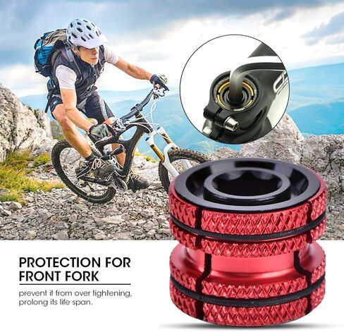 Mountain Bike Fork Headset, Expanding Sunflower Stem for Bicycle Handlebar (Red), Packed in Bubble Bag in Saudi Arabia