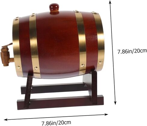 1Set Wooden Wine Barrel Dispenser Decorative Barrels for Bars Wineries Exhibitions Stylish Drink Dispenser with Faucet Stable Wood Stand for Wine Beer Whiskey in Saudi Arabia