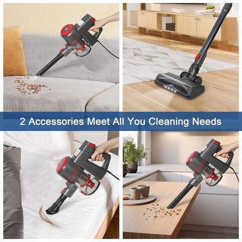مكنسة كهربائية سلكية من Intercleaner، شفط قوي 20 كيلو باسكال مع فرشاة أرضية كهربائية بمحرك 600 واط، عصا 4 في 1 خفيفة الوزن بدون كيس مع مقبض يدوي، لسجاد الأرضيات الصلبة وشعر الحيوانات الأليفة في السيارة in Kuwait
