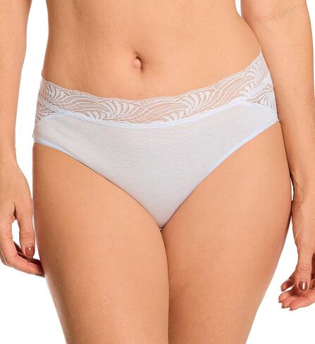 Cotton Hi-Cut Brief with Lace Trim in Sea Breeze by HANRO in Saudi Arabia