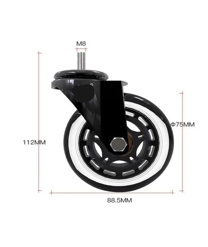 5-Pack 3-inch PU Screw Roller ice Wheel electrophoresis Equipment Scooter Universal Silent Caster in Saudi Arabia
