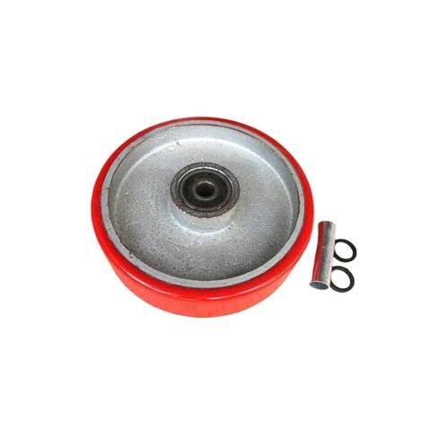 1 piece 5 inch Single Wheel Caster Medium Size PU Iron core red wear-Resistant Flat Drive car in Saudi Arabia