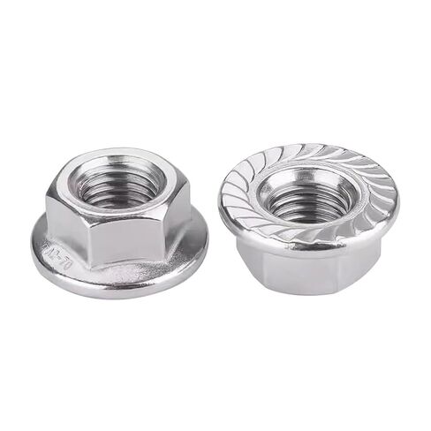 50PCS M6 (6mm) Stainless Steel Serrated Hex Flange Nuts Locknuts AHCMetric Hexagon Serrated Flange Nuts M6 (Pack of 50) in Saudi Arabia