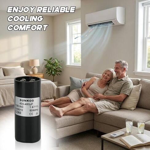 مكثف بدء تشغيل المحرك CD60، 400–480 فائق التوهج، 110–125VAC، 50/60 هرتز، مكثف بدء مستدير لمحرك التيار المتردد، ضاغط الهواء، مضخة الآبار، مضخة حمام السباحة، مروحة in Kuwait