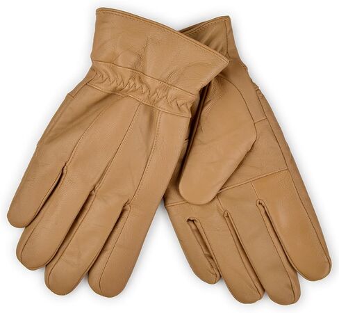 Harssidanzar Men's Leather Gloves Sheepskin Touchscreen Texting Warmth Fur Lined Winter Driving Leather Gloves SM043US in Saudi Arabia