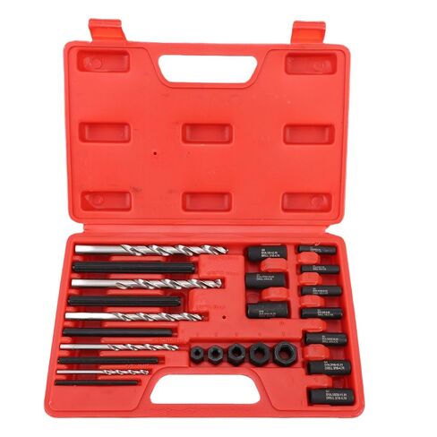 Luocute 25Pcs Screw Extractor, Bolt Extractor Kit Damaged Screw Remover Set Molybdenum Steel with Left Hand Drill Bits for Bolt and Fastener Removal in Saudi Arabia