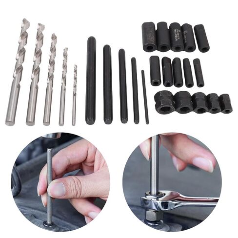 Luocute 25Pcs Screw Extractor, Bolt Extractor Kit Damaged Screw Remover Set Molybdenum Steel with Left Hand Drill Bits for Bolt and Fastener Removal in Saudi Arabia