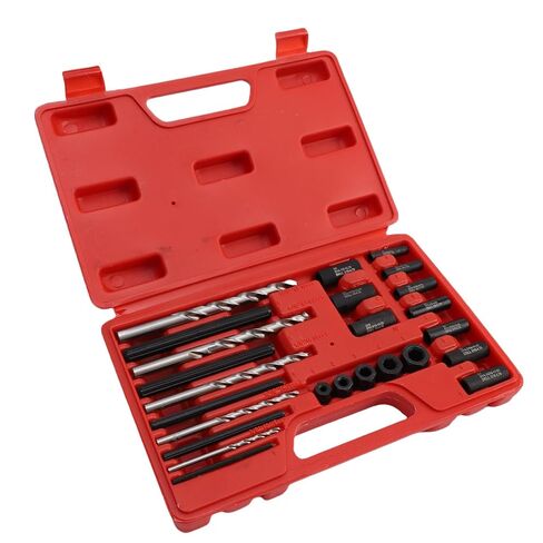 Luocute 25Pcs Screw Extractor, Bolt Extractor Kit Damaged Screw Remover Set Molybdenum Steel with Left Hand Drill Bits for Bolt and Fastener Removal in Saudi Arabia