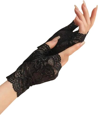 قفازات SweatyRocks النسائية القصيرة من الدانتيل الزهرية بدون أصابع لحفلات الزفاف وحفلات الزفاف in Kuwait