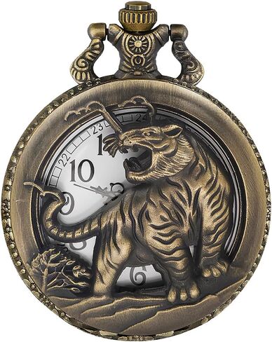 Tiong Pocket Watch Pattern Vintage Quartz Pocket Watches with Chain Christmas Graduation Birthday Gifts Fathers Day in Saudi Arabia