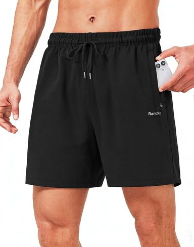 Men's 5''/ 7'' Cotton Shorts Gym Lounge Shorts with Zipper Pockets for Workout Casual Summer in Saudi Arabia