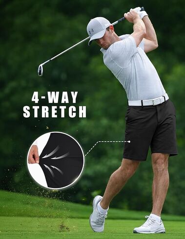 PULI Men's Golf Shorts 9 Inch Stretch Water-Resistant with 5 Pockets Hybrid Shorts for Hiking Travel Casual in Saudi Arabia