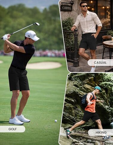 PULI Men's Golf Shorts 9 Inch Stretch Water-Resistant with 5 Pockets Hybrid Shorts for Hiking Travel Casual in Saudi Arabia