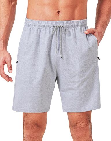 Men's 5''/ 7'' Cotton Shorts Gym Lounge Shorts with Zipper Pockets for Workout Casual Summer in Saudi Arabia
