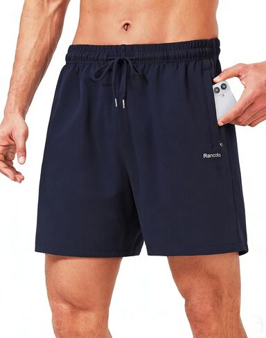Men's 5''/ 7'' Cotton Shorts Gym Lounge Shorts with Zipper Pockets for Workout Casual Summer in Saudi Arabia
