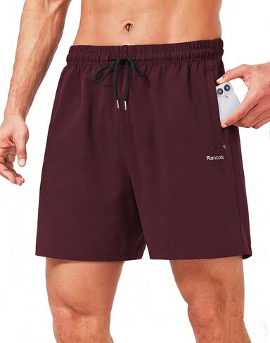 Men's 5''/ 7'' Cotton Shorts Gym Lounge Shorts with Zipper Pockets for Workout Casual Summer in Saudi Arabia