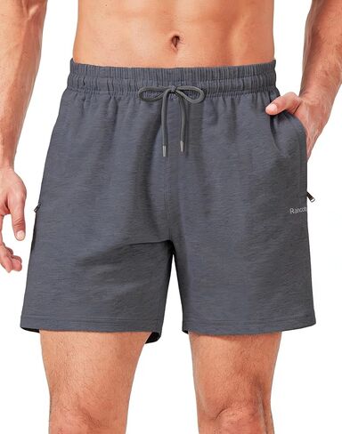 Men's 5''/ 7'' Cotton Shorts Gym Lounge Shorts with Zipper Pockets for Workout Casual Summer in Saudi Arabia