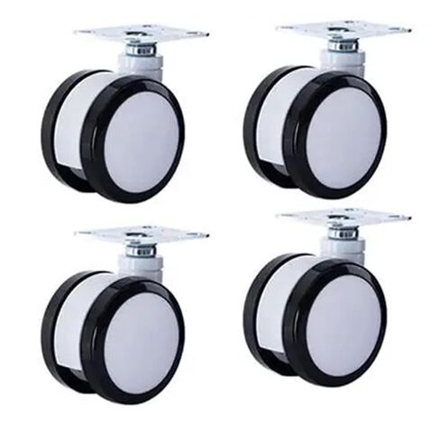 4 Pack of 4-inch casters Silent Black and White Double Wheels(Universal) in Saudi Arabia