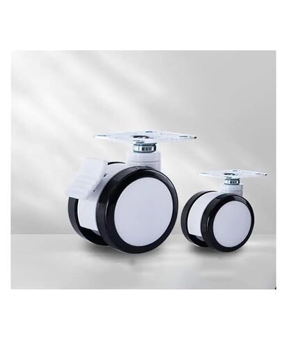 4 Pack of 4-inch casters Silent Black and White Double Wheels(Universal) in Saudi Arabia