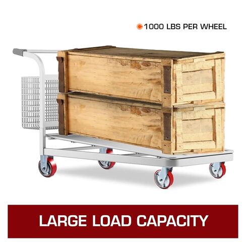 4-Pack 6" x 2" Heavy Duty Iron Core Polyurethane 2 Rigid Casters and 2 Swivel Casters with Side Brakes 1000 lbs Capacity per Wheel in Saudi Arabia
