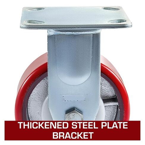 4-Pack 6" x 2" Heavy Duty Iron Core Polyurethane 2 Rigid Casters and 2 Swivel Casters with Side Brakes 1000 lbs Capacity per Wheel in Saudi Arabia