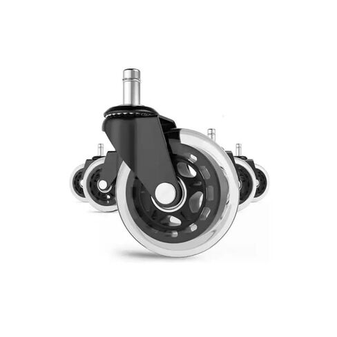 5-Pack 2.5-inch/3-inch M10/m11 Caster Spring Black Transparent Wheel Rod PU Caster Silent Office Chair(3 Inch-10mm) in Saudi Arabia