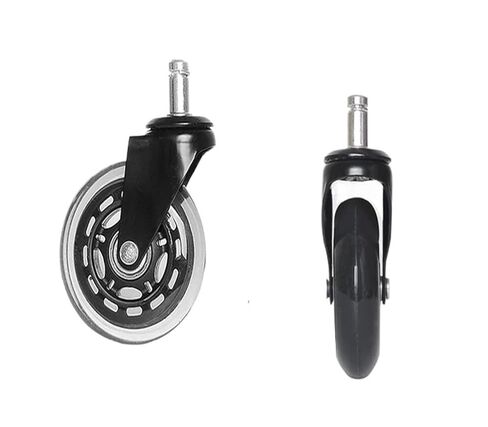 5-Pack 2.5-inch/3-inch M10/m11 Caster Spring Black Transparent Wheel Rod PU Caster Silent Office Chair(3 Inch-10mm) in Saudi Arabia