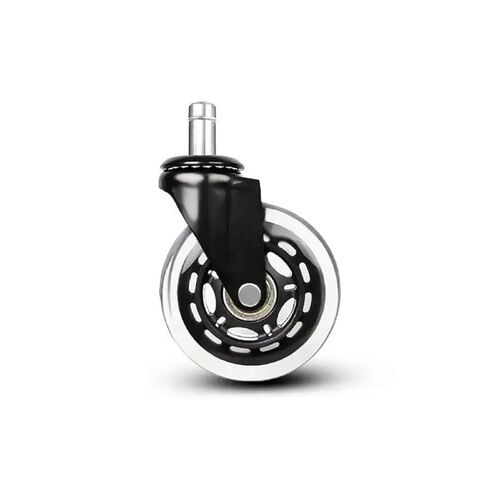 5-Pack 2.5-inch/3-inch M10/m11 Caster Spring Black Transparent Wheel Rod PU Caster Silent Office Chair(3 Inch-10mm) in Saudi Arabia
