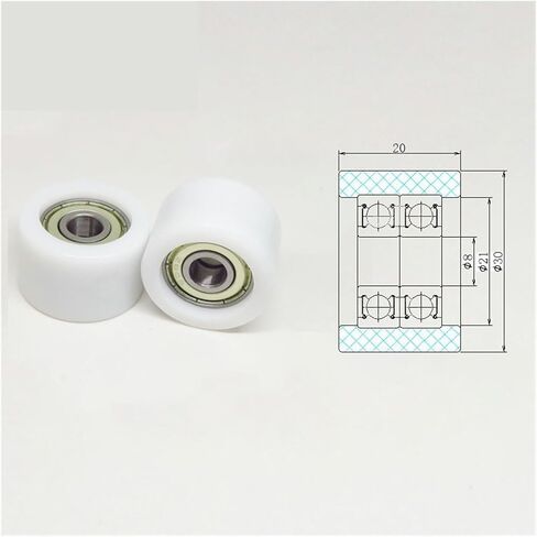 1 قطعة 30 مللي متر مزدوج 608z تحمل بكرة بلاستيكية مطلية بالنايلون مع 8x30x20 مللي متر BST60830-20 بكرة مغطاة بوم عالية التحميل in Saudi Arabia