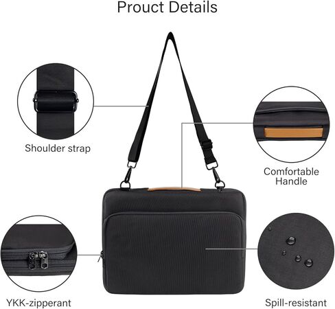 NIMOSA 15.6 Inch Laptop bag, 360 Full-Air Cushion Water Resistant YKK Zippers Metal shoulder strap buckles, Work Travel Bag in Saudi Arabia