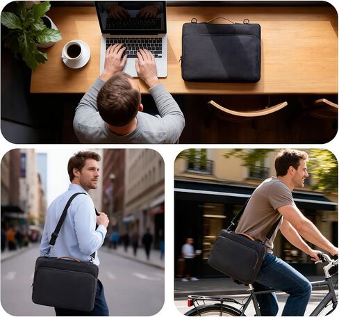 NIMOSA 15.6 Inch Laptop bag, 360 Full-Air Cushion Water Resistant YKK Zippers Metal shoulder strap buckles, Work Travel Bag in Saudi Arabia