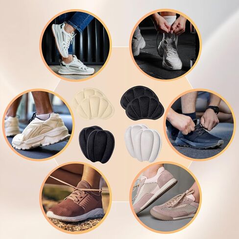 4 أزواج من وسادات اللسان للأحذية، مخفضات مقاسات الأحذية غير القابلة للانزلاق للأحذية الكبيرة جدًا، وسادة لسان الأحذية النسائية للرجال، حشوات أحذية ذاتية اللصق، مقابض ناعمة للكعب، من أجل وسادات اللسان والكعب الفضفاضة للأحذية in Saudi Arabia
