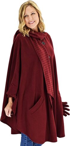 شال نسائي من Le Moda مع وشاح مطوي متكامل مع قفازات| مجموعة الخريف | مقاس واحد يناسب الجميع in Kuwait