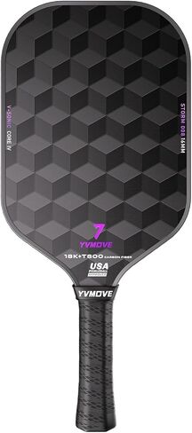 YVmove T800 Carbon Fiber Pickleball Paddle with 16mm V-Sonic IV Dynamic Core, Premium Pickle Ball Thermoformed Unibody, Elongated Shape, Enhanced Power & Ultimate Spin, USAPA Approved, Storm008 in Saudi Arabia
