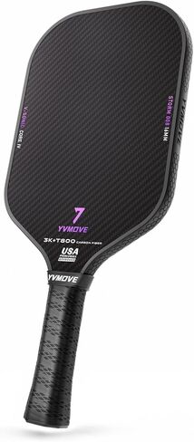 YVmove T800 Carbon Fiber Pickleball Paddle with 16mm V-Sonic IV Dynamic Core, Premium Pickle Ball Thermoformed Unibody, Elongated Shape, Enhanced Power & Ultimate Spin, USAPA Approved, Storm008 in Saudi Arabia
