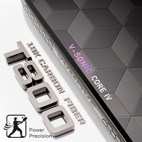 YVmove T800 Carbon Fiber Pickleball Paddle with 16mm V-Sonic IV Dynamic Core, Premium Pickle Ball Thermoformed Unibody, Elongated Shape, Enhanced Power & Ultimate Spin, USAPA Approved, Storm008 in Saudi Arabia