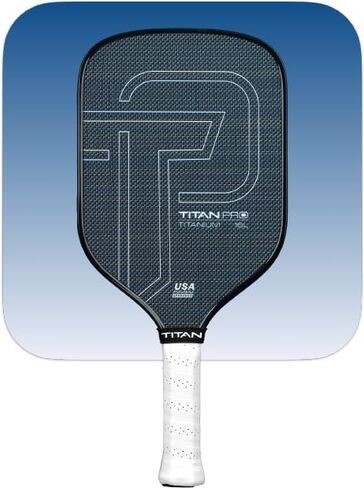 مجداف Titan Pro Titanium Pickleball - تيتانيوم مطلي + وجه من ألياف الكربون T700، Nomex Duo Core، معتمد من الولايات المتحدة الأمريكية، 14 مم و16 مم - جاهز للبطولة in Kuwait