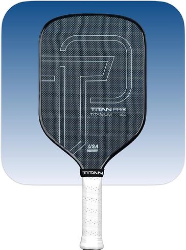 Titan Pro Titanium Pickleball Paddle – Electroplated Titanium + T700 Carbon Fiber Face, Nomex Duo Core, USA Pickleball Approved, 14mm & 16mm – Tournament Ready in Saudi Arabia