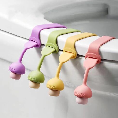 4 قطع من السيليكون لغطاء المرحاض، مقبض رافع للمقعد، تجنب لمس مقبض غطاء المرحاض للحمام، المنزل والسفر والمكتب والفندق (4 ألوان) in Kuwait