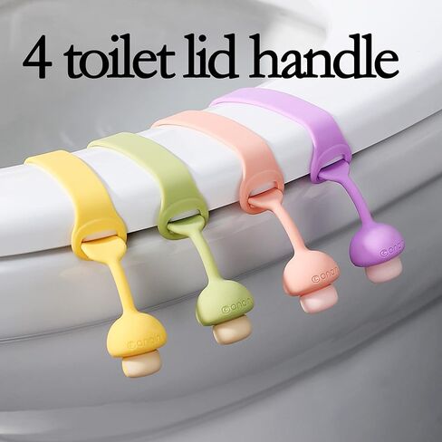 4 قطع من السيليكون لغطاء المرحاض، مقبض رافع للمقعد، تجنب لمس مقبض غطاء المرحاض للحمام، المنزل والسفر والمكتب والفندق (4 ألوان) in Kuwait