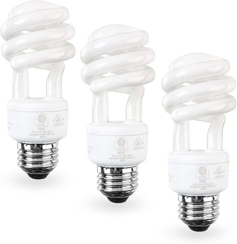 لمبة الإضاءة SLEEKLIGHTING E26 القياسية بقاعدة لولبية 13 وات CFL - 3 عبوات، 5000 كلفن لضوء النهار الأبيض النقي و800 لومن (مكافئ لمبة الإضاءة المتوهجة 65 وات) - مدرجة في قائمة UL in Kuwait