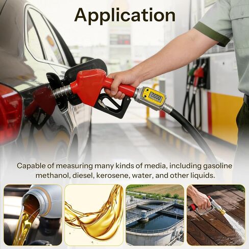 1.5 Inch NPT Digital Turbine Flow Meter Waterproof EMI Protection Electronic Fuel Water Meter Industrial 10.5–74 GPM Flowmeter for Gasoline Diesel Water Kerosene Measures Gallon QTS PTS L m³ in Saudi Arabia
