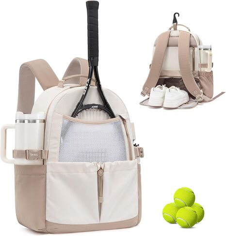 LOVEVOOK Tennis Bag for Women & Men, Fits 27" Rackets, Tennis Backpack with Ventilated Shoe Compartment & Wet Pocket, Ideal for Pickleball, Padel in Saudi Arabia